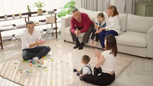 Family Togetherness: Playing on the Floor at Home