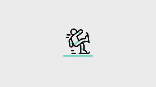 Minimalist Animated Ice Skater Icon
