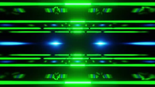 Green With Blue Light Horizontal Vj Seamless Loop Background Tunnel