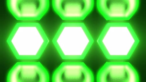 Grüner, abwechselnd blinkender, sechseckiger Hintergrund, Vj Loop I, 4K