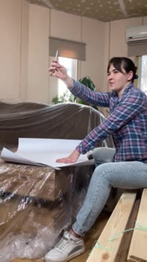 Woman DIY in home improvement
