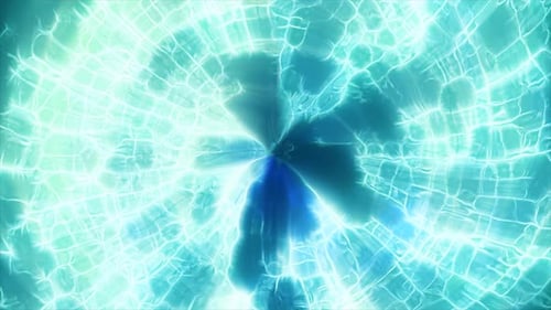 Abstract digital glowing vibrant green light frame vortex