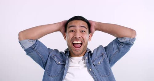 Excited Man Reacts to Good News