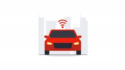 Smart Autonomous Car Technology Signal Animation