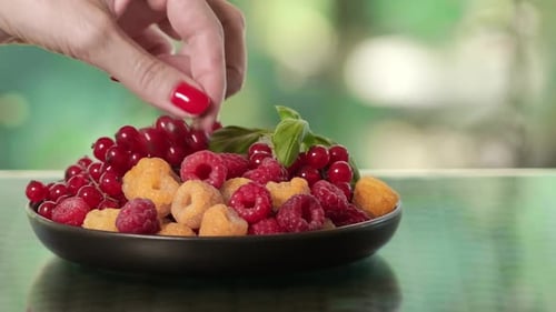 Bowl of Fresh Red and Yellow Berries