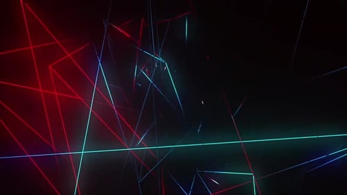 Leuchtanimation mit blauen roten Neonlinien