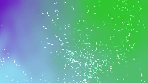 Abstract Purple Green Gradient Background with Sparkling Lights and Soft Bokeh Effects