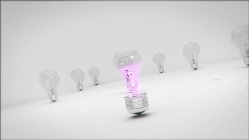 Exploding Light Bulbs With Pink Energy Effect