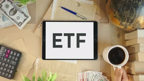 ETF Displayed on Tablet on Table Top View