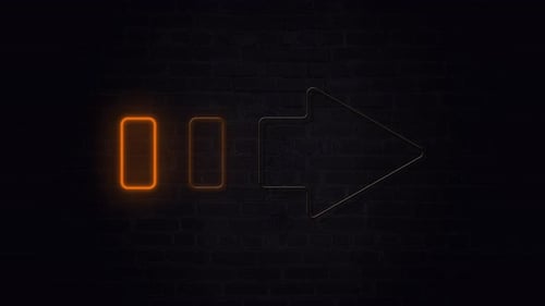 Animated Neon Orange Arrow and Progress Bar