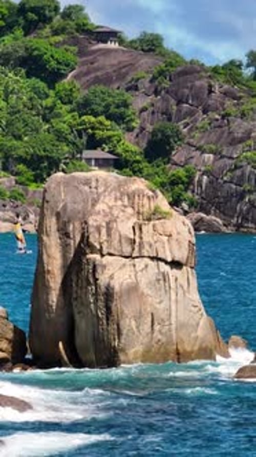 Scenic Rocky Coastline with Greenery Seychelles Mahe