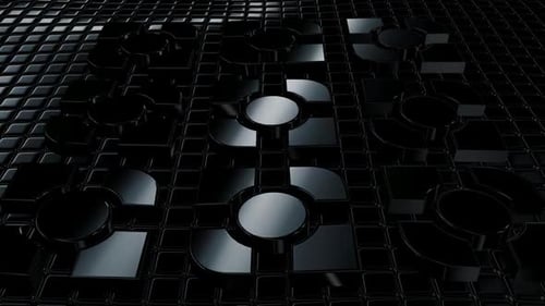 Schwebender Hintergrund mit schwarzen Würfeln, einzigartiges Design, Formen, 3D-Rendering, Reflexion, Exklusiv