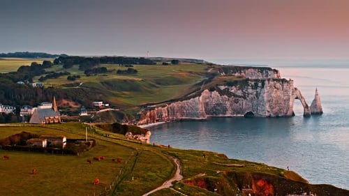 Elephant Cliff in Etretat Commune / Normandy