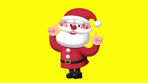 Animated Festive Cartoon Santa Claus Character
