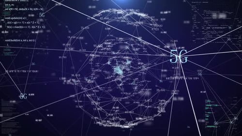 Futuristic 5G Network Connection Technology Data Sphere Animation