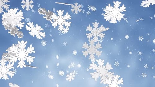 Seamless Falling Snowflakes Loop Background