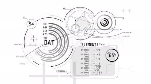 Animated Poster with Abstract Data in HUD Style
