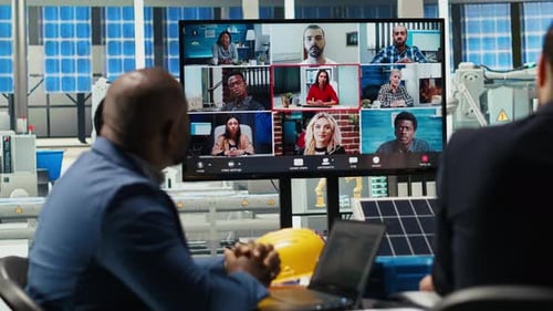Factory Researchers Doing Internet Videocall Working on Breakthroughs