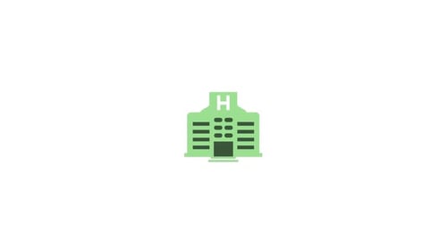 Vídeo de animación del icono del símbolo del hospital
