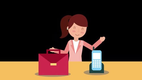 Businesswoman Character Animation Alpha Channel