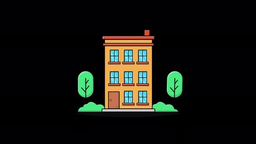 Animated House Building Concept Video - Transparent