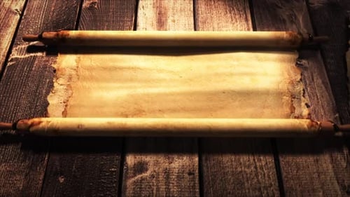 Aged Parchment Scroll Unrolling Reveal Animation