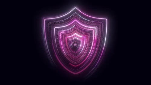 Neon Glowing Shield Tunnel Loop