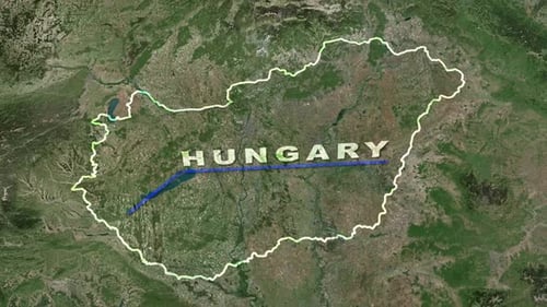 Dynamic Earth Zoom to Hungary Map with Country Outline Reveal