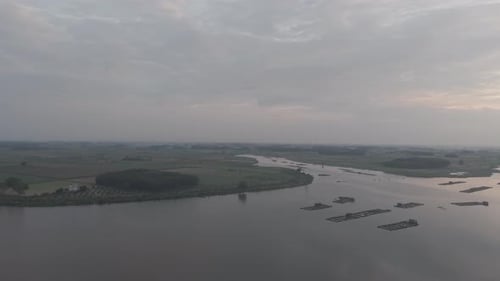 Aerial View Of River Landscape With Islands