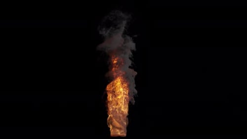 Realistic Fire Flame and Smoke Animation with Alpha
