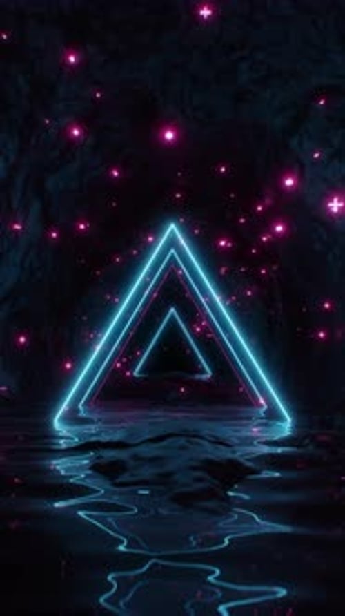 Neon Light VJ Tunnel, Vertical Video 4K