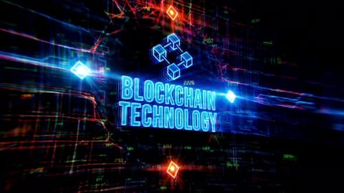 Futuristic Blockchain Technology Digital Network Abstract Background