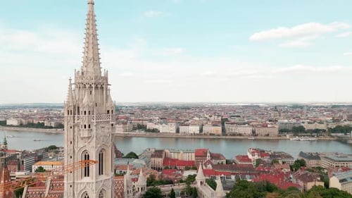 Destino turístico en Budapest, Hungría, vista aérea de la ciudad de Budapest volando en Zumbido cerca de Budapest