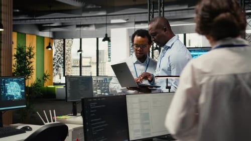 Programmers in Office Doing Software Development Brainstorming