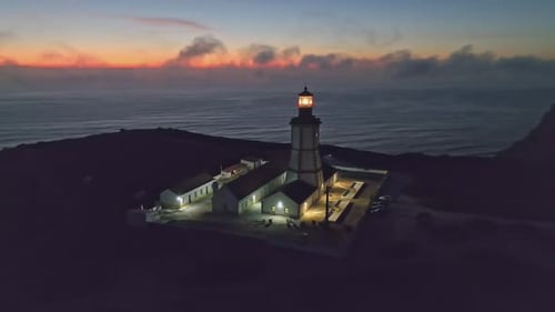 Lighthouse on Cabo Espichel Cape Espichel on Atlantic Ocean