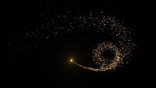 Gold Particles Moving Background Glittering Star Dust Trail Sparkling Particles Fast Energy Flying