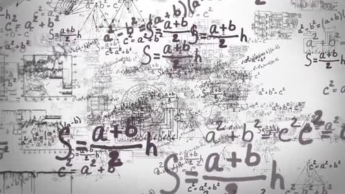 Dynamic Mathematical Equations and Geometric Blueprints Background Animation