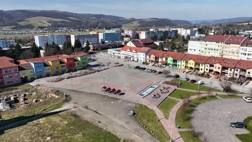 Aerial view of the city of Stropkov in Slovakia