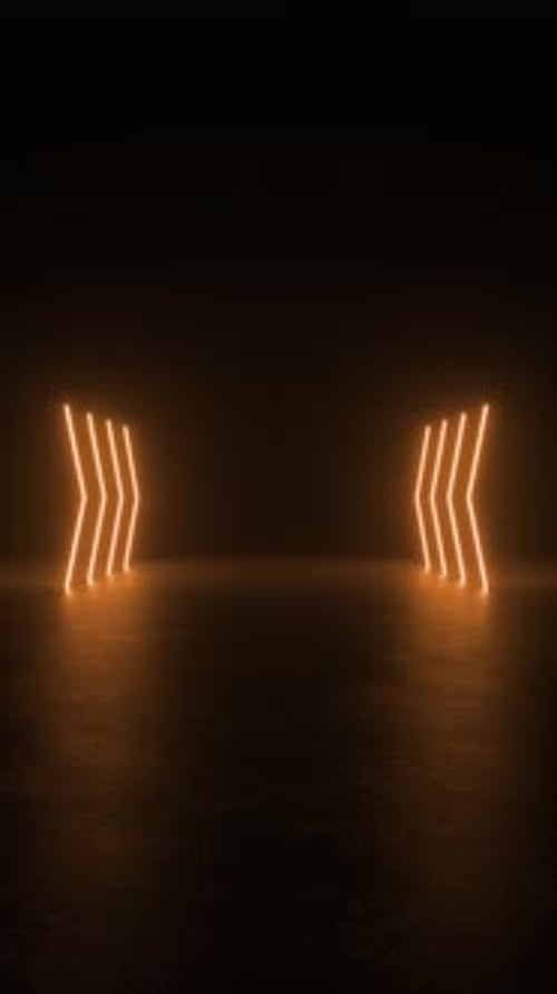 Futuristic Abstract Neon Glowing Tunnel Transition