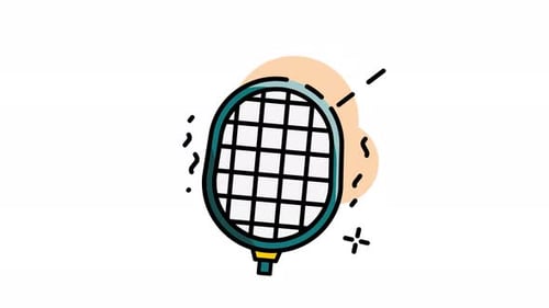 Animated Sketch Badminton Racket Sports Icon