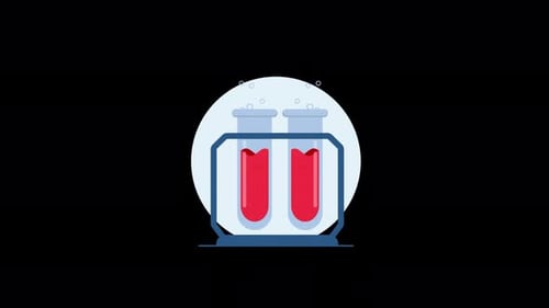 Bubbling Scientific Test Tubes Flat Design Animation