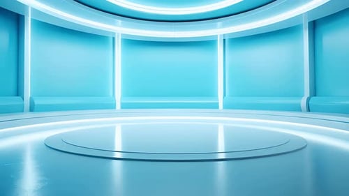 Glowing Blue Futuristic Virtual Stage Background Animation