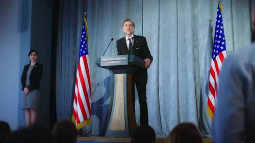 Presidential of USA Candidate Delivers Campaign Speech