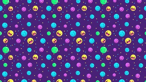 Seamless Looping Flat Design Emoji Pattern Background