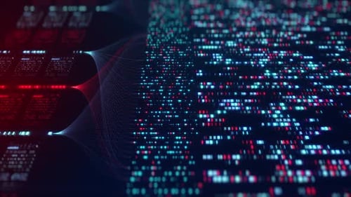 Neural Network Big Data Flow Visualization Binary Code Matrix AI Machine Learning Abstract