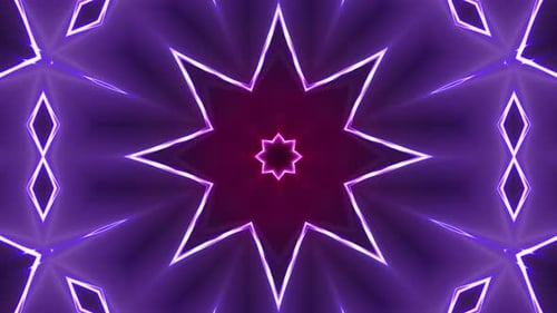 Abstract Neon Kaleidoscope Loop Background