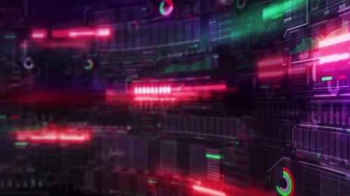 Futuristic Digital Data Interface Background Loop