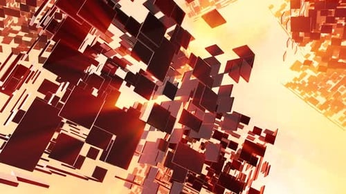 Abstract Digital Cubes Motion Graphics Background Loop