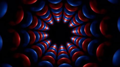 Red And Blue Reverse Rotate Glossy Balls Tunnel Background Vj Loop In 4K