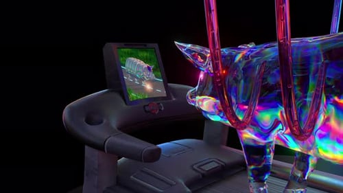 Diamond Pig Walks on the Treadmill